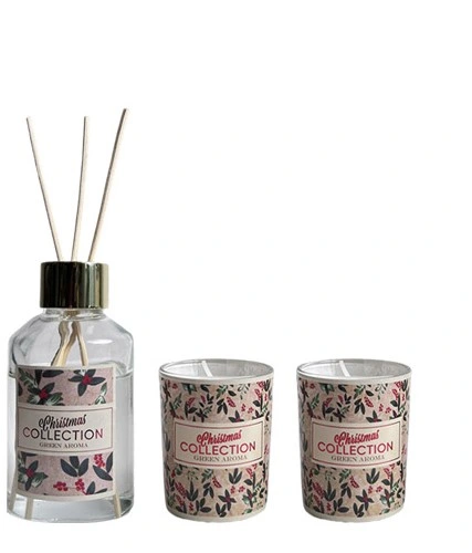 Aroma Decor Factory Produced Tropical Aromatherapy Reed Diffuser Candle Set Gift
