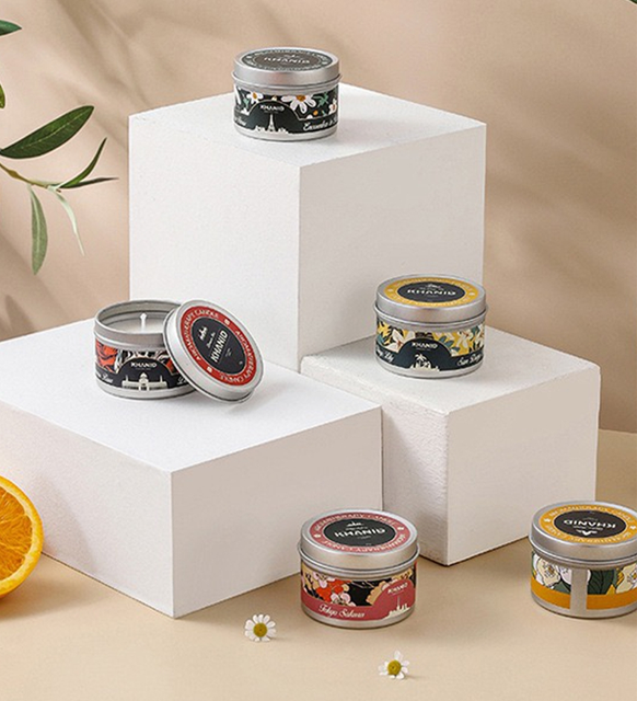 Small Tin Jar Candle Reed Scented Candle Gift