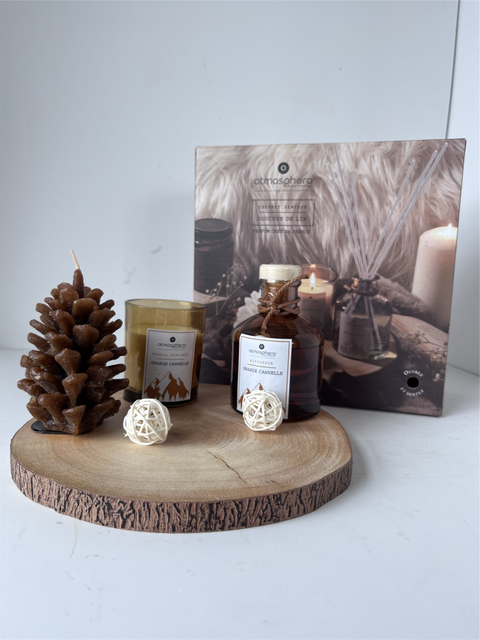 Aroma Decor Factory Produced Christmas Reed Diffuser Can Candle Set Gift