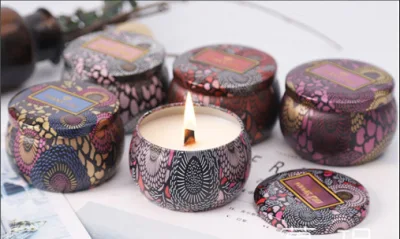 Tinplate Can Soy Wax Aroma Candle Smokeless Fragrance Candle