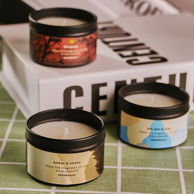Creative Home Tinplate Can Aroma Candle Romantic Gift Smokeless Fragrance