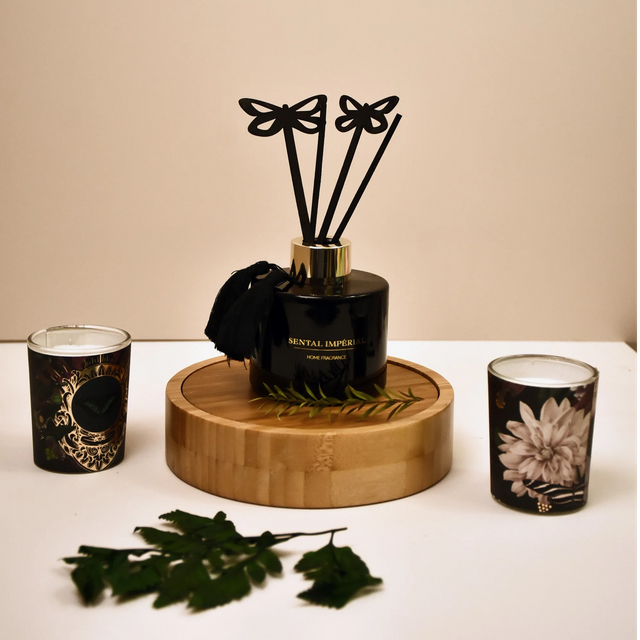 Aroma Decor Factory Produced Butterfly Floral Arrangement Reed Diffuser Candle Set Gift