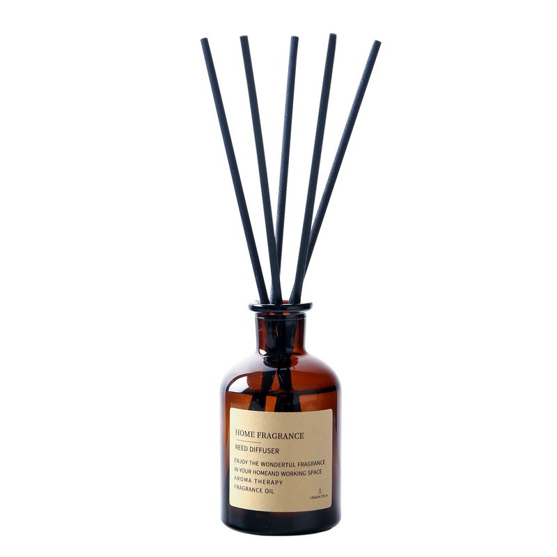 Brown Glass Bottle Label Customizable Reed Diffuser